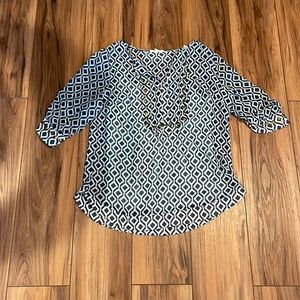 Women’s sheer 3/4 shirt with matching colored tank underneath medium